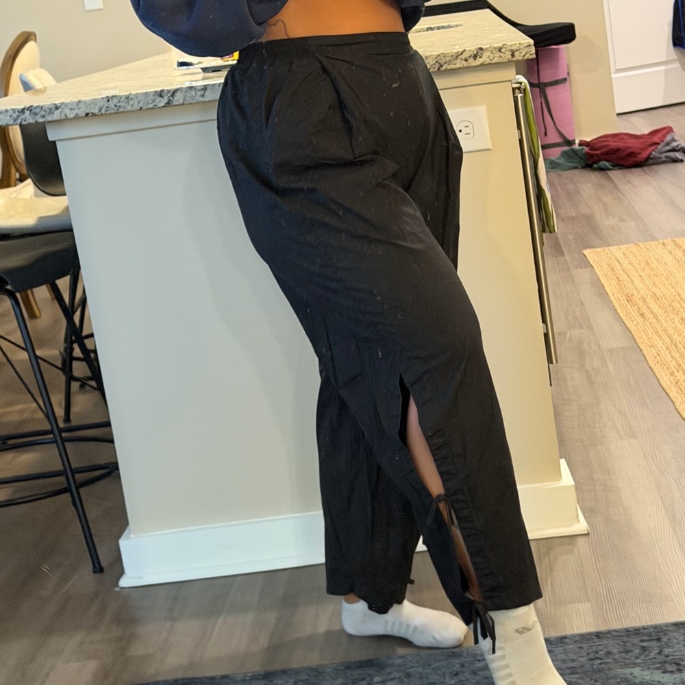 Elegant Black Track Pants with Side Ties